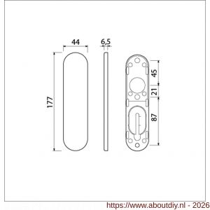 Ami 177/1 Klik kortschild aluminium geheel blind F1 - A10900524 - afbeelding 2