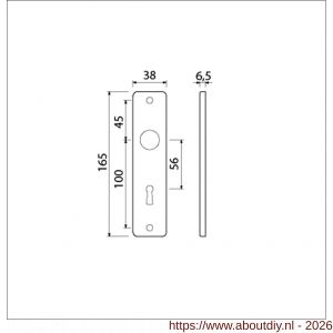Ami 165/4 RH kortschild aluminium rondhoek sleutelgat SLG 56 F1 - A10900505 - afbeelding 2