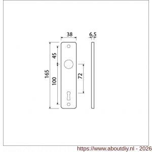 Ami 165/4 RH kortschild aluminium rondhoek sleutelgat SLG 72 F1 - A10900506 - afbeelding 2