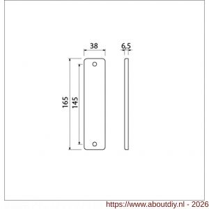 Ami 165/4 RH kortschild aluminium rondhoek geheel blind F1 - A10900508 - afbeelding 2