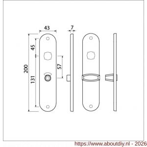 Ami 200/1/7 langschild aluminium Archi Design toilet- en badkamersluiting WC 5/57 mm Irox - A10900702 - afbeelding 2