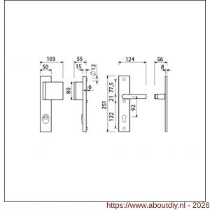 Ami VHB 251/15-90/80-379 KT veiligheids Rotaveer duwer-kruk langschildgarnituur SKG*** kerntrekbeveiliging VHB 251/50/15 kerntrek KT 92 deurduwer 90/80 rechts en deurkruk 379 Rota profielcilinder PC 92 F1 deurdikte 38-42 mm - A10901145 - afbeelding 2
