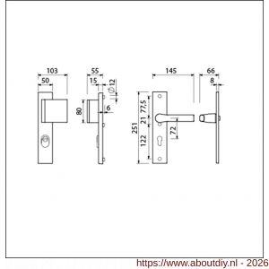 Ami VHB 251/15-90/80-379 KT veiligheids Rotaveer duwer-kruk langschildgarnituur SKG*** kerntrekbeveiliging VHB 251/50/15 kerntrek KT 72 deurduwer 90/80 rechts en deurkruk 379 Rota profielcilinder PC 72 F1 deurdikte 38-42 mm - A10901143 - afbeelding 2
