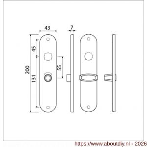 Ami 200/1/7 langschild aluminium toilet- en badkamersluiting WC 8/55 mm F1 - A10900624 - afbeelding 2