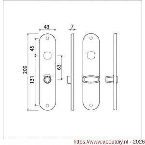 Ami 200/1/7 langschild aluminium Archi Design toilet- en badkamersluiting WC 8/63 mm Irox - A10900703 - afbeelding 2