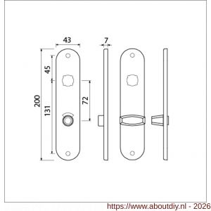 Ami 200/1/7 langschild aluminium Archi Design toilet- en badkamersluiting WC 8/72 mm Irox - A10900704 - afbeelding 2