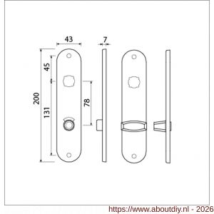 Ami 200/1/7 langschild aluminium toilet- en badkamersluiting WC 8/78 mm F1 - A10900627 - afbeelding 2