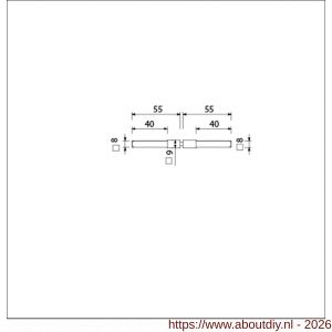 Ami deurbeslag verloopstift vierkant vol 8-9-8 gedeeld deurdikte 53-57 mm - A10900237 - afbeelding 2