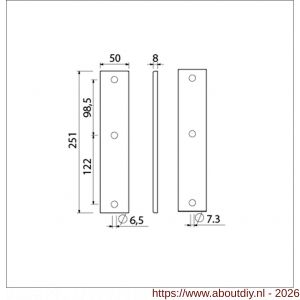 Ami 251/50/8 langschild aluminium geheel blind F1 R6,5/R7,3 - A10900686 - afbeelding 2