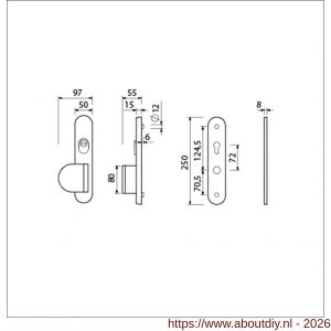 Ami VHB 250/15 KT senioren veiligheidslangschild SKG*** kerntrekbeveiliging Archi Design ovaal omkeer VHB 250/50/1 kerntrek KT 72 omkeer deurduwer 90/83 links zonder deurkruk Irox deurdikte 38-42 mm - A10901126 - afbeelding 2