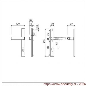 Ami 245/30-353 smalschild-kruk-kruk garnituur deurkruk 353/357 vastdraaibaar 245/30 profielcilinder PC 92 M5/R6,5 F1 deurdikte 53-57 mm - A10900135 - afbeelding 2