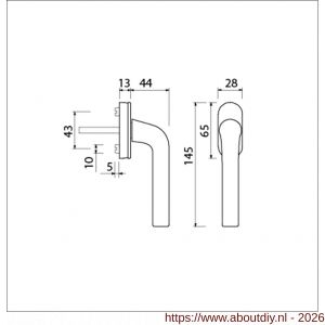 Ami 820 draai-kiep raamgreep aluminium 7x40 mm F1 ovaal - A10901693 - afbeelding 2