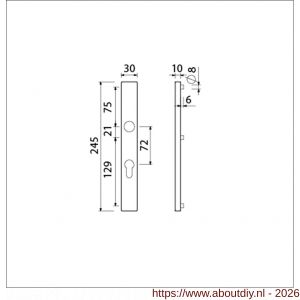 Ami 245/30 smalschild aluminium profielcilinder PC 72 M5 F1 - A10900771 - afbeelding 2