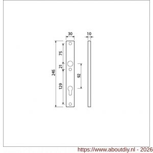 Ami 245/30 smalschild aluminium profielcilinder PC 92 R6,5 F1 - A10900774 - afbeelding 2