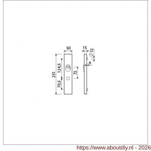 Ami VHB 250/15 KT senioren veiligheidslangschild SKG*** kerntrekbeveiliging ovaal omkeer buitenlangschild 250/50/15 kerntrek KT 72 omkeer 2 GTS F1 - A10901486 - afbeelding 2