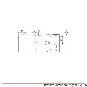 Ami VHB 115/50/15 KT veiligheidsrozet SKG*** kerntrekbeveiliging VHB rozet 115/15 KT F1 deurdikte 38-42 mm - A10901532 - afbeelding 2