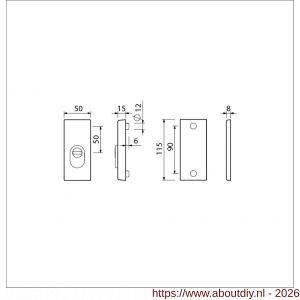 Ami VHB 115/50/15 KT veiligheidsrozet SKG*** kerntrekbeveiliging VHB rozet 115/15 buiten KT en binnen blind F1 deurdikte 38-42 mm - A10901534 - afbeelding 2