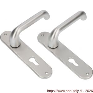 Ami 200/1/7-386 kruk-kruk garnituur deurkruk 386 Rota langschild 200/1/7 profielcilinder PC 55 Irox Archi Design deurdikte 38-42 mm - A10900102 - afbeelding 1