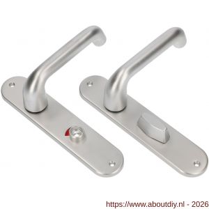 Ami LS 200/1/7-386 kruk-kruk garnituur deurkruk 386 Rota langschild 200/1/7 toilet- en badkamersluiting WC 8x63 F1 deurdikte 38-42 mm - A10900131 - afbeelding 1