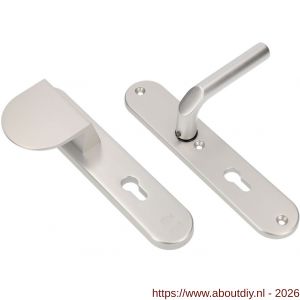 Ami VHB 250/50/1-90/83 veiligheidsvoordeur-duwerlangschildgarnituur SKG*** ovaal VHB 250/50/1 profielcilinder PC 72 deurduwer 90/83 links F1 profielcilinder PC 72 en deurkruk 369 M6 deurdikte 38-42 mm - A10900943 - afbeelding 1