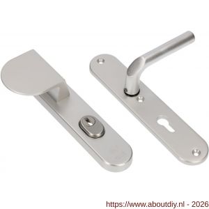 Ami VHB 250/15-90/83 KT veiligheids duwer-kruk langschildgarnituur SKG*** kerntrekbeveiliging ovaal VHB 250/50/15 kerntrek KT 72 deurduwer 90/83 links en deurkruk 369 profielcilinder PC 72 F1 deurdikte 38-42 mm - A10901118 - afbeelding 1