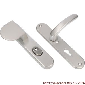 Ami VHB 250/15-90/83-378 KT veiligheids Rotaveer duwer-kruk langschildgarnituur SKG*** kerntrekbeveiliging ovaal VHB 250/50/15 kerntrek KT 72 deurduwer 90/83 links en deurkruk 378 Rota profielcilinder PC 72 F1 deurdikte 38-42 mm - A10901094 - afbeelding 1