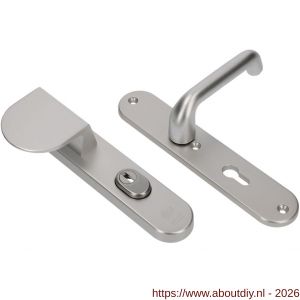 Ami VHB 250/15-90/83-386 KT veiligheids Rotaveer duwer-kruk langschildgarnituur SKG*** kerntrekbeveiliging ovaal VHB 250/50/15 kerntrek KT 72 deurduwer 90/83 links en deurkruk 386 Rota profielcilinder PC 72 F1 deurdikte 38-42 mm - A10901108 - afbeelding 1