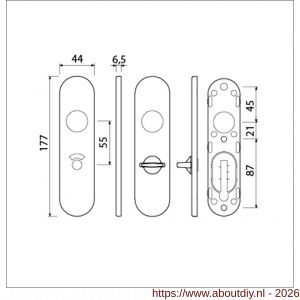 Ami 177/1 Klik kortschild aluminium toilet- en badkamersluiting WC 8/55 mm F1 - A10900534 - afbeelding 2