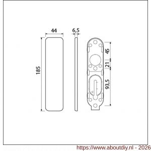 Ami 185/44 Klik kortschild aluminium geheel blind zwart RAL 9005 structuur finish - A10900607 - afbeelding 2