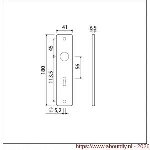 Ami 180/41 RH kortschild aluminium rondhoek sleutelgat SLG 56 F2 - A10900566 - afbeelding 2