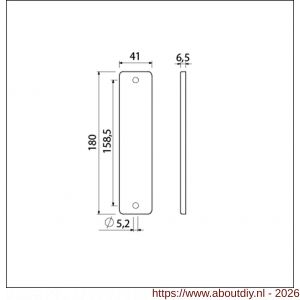 Ami 180/41 RH kortschild aluminium rondhoek geheel blind F2 - A10900570 - afbeelding 2