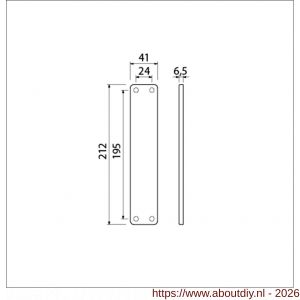 Ami 212/41 RH langschild aluminium rondhoek geheel blind F1 - A10900634 - afbeelding 2