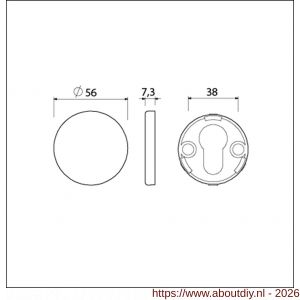 Ami Klik rond afdekrozet aluminium Archi Design blind Irox RVS look - A10900450 - afbeelding 2