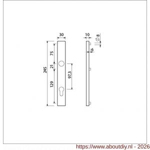 Ami 245/30 smalschild aluminium profielcilinder PC 97.3 M5 F1 - A10900775 - afbeelding 2