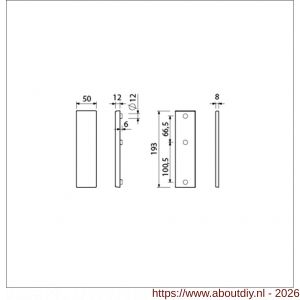 Ami VHB 193/50 veiligheidskortschild SKG*** VHB 193/50 buiten en binnen geheel blind F1 deurdikte 38-42 mm - A10901356 - afbeelding 2
