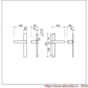 Ami VHB 251/32-379 veiligheids Rotaveer kruk-kruk smalschildgarnituur SKG** VHB deurkruk 379 Rota 251/32 blind F1 en deurkruk 379 Rota 251/32 blind deurdikte 53-57 mm - A10900885 - afbeelding 2