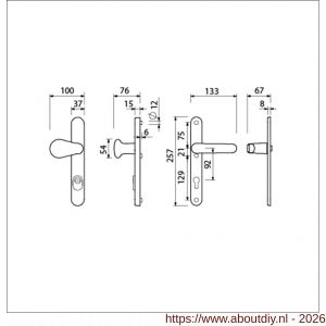 Ami VHB 257/37/2-173- 378 KT veiligheids Rotaveer knop-kruk smalschildgarnituur SKG** Archi Design ovaal VHB 257/37/15 kerntrek KT 92 knop 173 Varo Irox en deurkruk 378 Rota 257/32/2 profielcilinder PC 92 deurdikte 53-57 mm - A10901604 - afbeelding 2