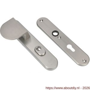 Ami VHB 250/15-90/83 KT veiligheids duwer-kruk langschildgarnituur SKG*** kerntrekbeveiliging Archi Design ovaal VHB 250/50/1 kerntrek KT 55 deurduwer 90/83 links zonder deurkruk Irox deurdikte 38-42 mm mm - A10901110 - afbeelding 1