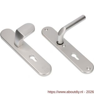 Ami VHB 250/50/1-145 veiligheidsvoordeur-knoplangschildgarnituur SKG*** ovaal VHB 250/50/1 profielcilinder PC 72 Varo knop 145 en deurkruk 369 F1 deurdikte 38-42 mm - A10901043 - afbeelding 1