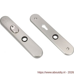 Ami VHB 250/15 KT senioren veiligheidslangschild SKG*** kerntrekbeveiliging Archi Design ovaal omkeer VHB 250/15 kerntrek KT 72 omkeer en binnen profielcilinder PC 72 omkeer Irox deurdikte 38-42 mm - A10901483 - afbeelding 1