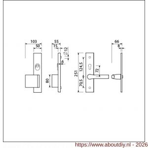 Ami VHB 251/15-90/80-379 KT senioren veiligheids Rotaveer duwer-kruk langschildgarnituur SKG*** kerntrekbeveiliging omkeer VHB 251/50/15 kerntrek KT 72 omkeer deurduwer 90/80 links en deurkruk 379 Rota F1 deurdikte 38-42 mm - A10901152 - afbeelding 2
