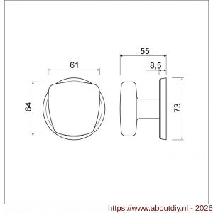Ami 165/75 voordeurknop aluminium F1 - A10900281 - afbeelding 2