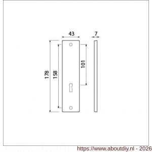 Ami 178/43 kortschild aluminium zonder krukgat sleutelgat SLG 56 F1 - A10900544 - afbeelding 2