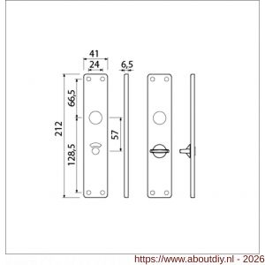 Ami 212/41 RH langschild aluminium rondhoek toilet- en badkamersluiting WC 5/57 mm F1 - A10900638 - afbeelding 2