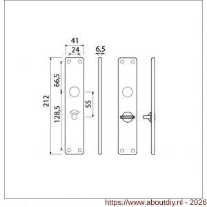 Ami 212/41 RH langschild aluminium rondhoek toilet- en badkamersluiting WC 8/55 mm F1 - A10900639 - afbeelding 2