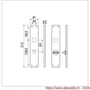 Ami 212/41 RH langschild aluminium rondhoek toilet- en badkamersluiting WC 8/63 mm F1 - A10900640 - afbeelding 2