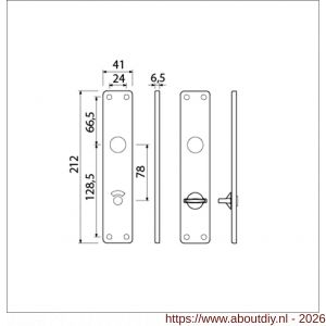 Ami 212/41 RH langschild aluminium rondhoek toilet- en badkamersluiting WC 8/78 mm F1 - A10900642 - afbeelding 2