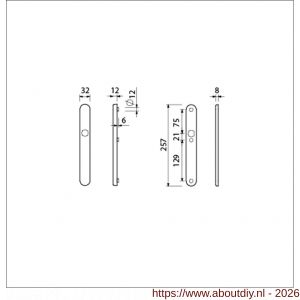 Ami VHB 257/32/2 veiligheidssmalschild SKG** ovaal VHB 257/32/2 buiten en binnen blind F1 deurdikte 53-57 mm - A10901568 - afbeelding 2