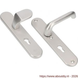 Ami VHB 250/50/1-145-378 veiligheids Rotaveer knop-kruk langschildgarnituur SKG*** ovaal VHB Varo knop 145 250/50/1 buiten en binnen profielcilinder PC 72 en deurkruk 386 Rota F1 deurdikte 53-57 mm - A10901050 - afbeelding 1