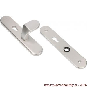 Ami VHB 250/50/1-145 senioren veiligheidsvoordeur-knoplangschildgarnituur SKG** ovaal omkeer VHB 250/50/1 profielcilinder PC 72 omkeer Varo knop 145 zonder deurkruk F1 deurdikte 38-42 mm 2G - A10900859 - afbeelding 1